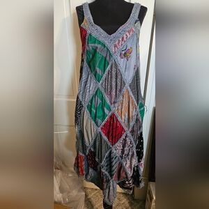Advance Apparels Boho Hippie Patchwork Diamond Maxi Dress - OS